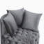 Fauteuil de loisir contemporain rembourré capitonné, gris foncé-1597677598