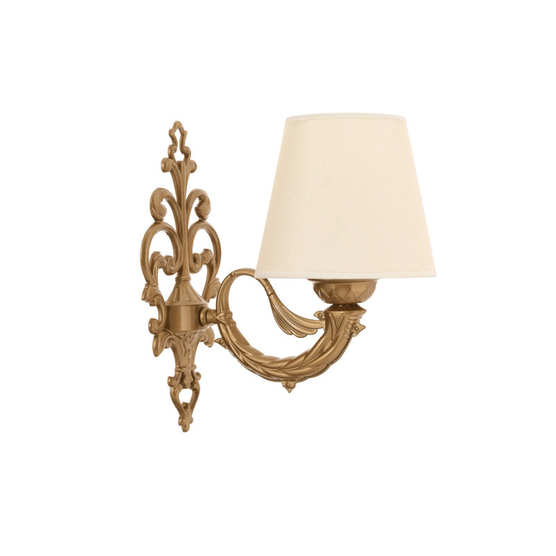 Elegant Wall Lamp with Metal Body, Cream & Gold Finish, 9.8 x 3.9 x 10.2 inches | E27 Socket, Max 40W (Bulb Not Included) | Stylish Lighting for Living Room, Bedroom & Hallway, IP20 Rated for Indoor Use