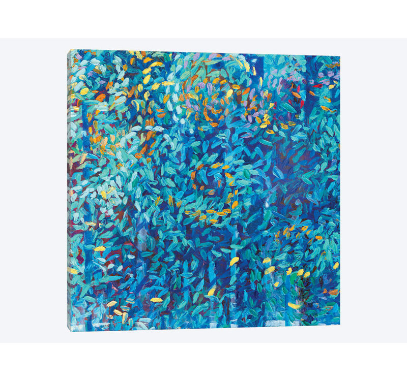 "BM 015" par Iris Scott Abstracts, impression sur toile, H 18 po x l 18 po x P 1,5 po, Toile avec cadre noir, Pas de tapis