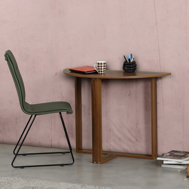 Modern Walnut Study Desk, 41.7 x 30.3 x 17.7 inches | 100% Melamine Coated Particle Board, Thickness: 0.7 inches | Stylish & Functional Design for Home Office, Elegant Brown Solid Color Finish