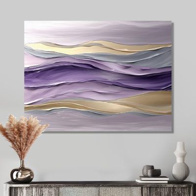 Lavender And Stones Transtitional Horizon II - Transitional Wall Art