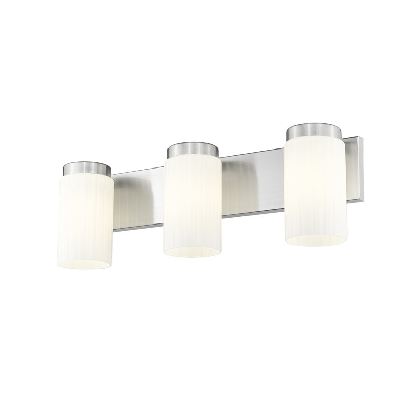 Meuble-lavabo 3 lumières Rosevale, Nickel brossé