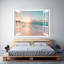 Natural landscape view from white window, Peel & Stick Coastal mural, removable beach wallpaper-67193127
