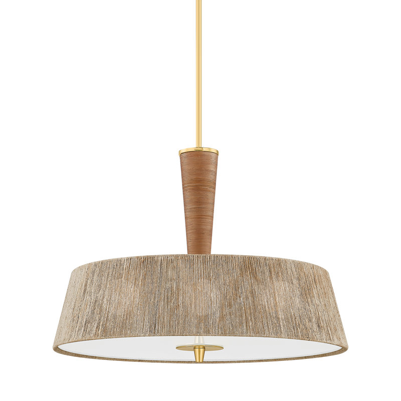 George Pendant in Aged Brass by Cortney Bishop, 22.5" H x 30" W x 30" D