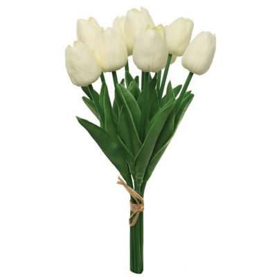 12 Pack 13" White & Cream Tulip Bundle – 9 Stems