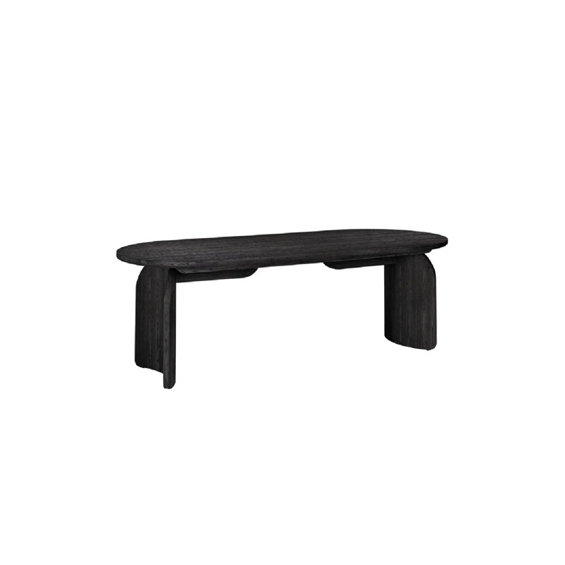 Fairmont Oval Solid Oak Dining Table, Black, 39" W x 106" L