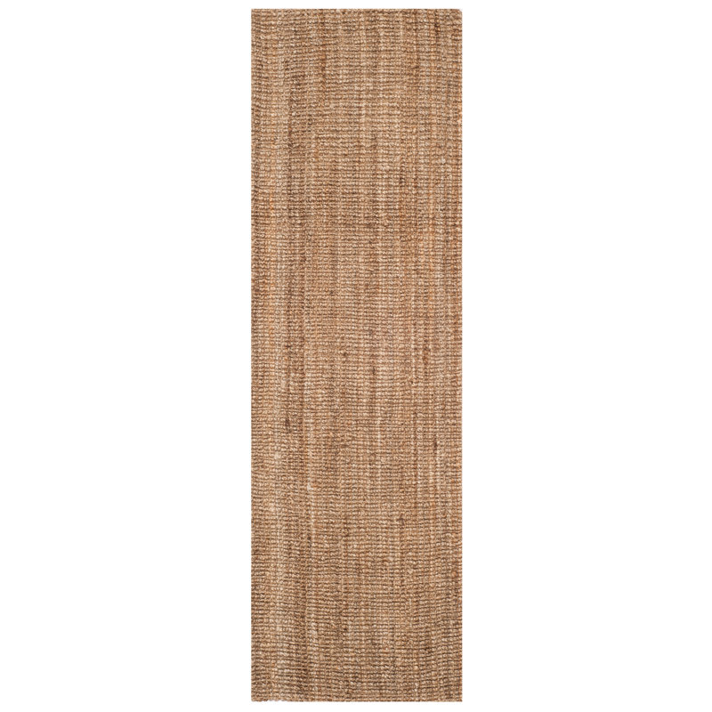 Tapis en jute naturel/gris Alda, Tapis de couloir 2 pi 6 po x 18 pi