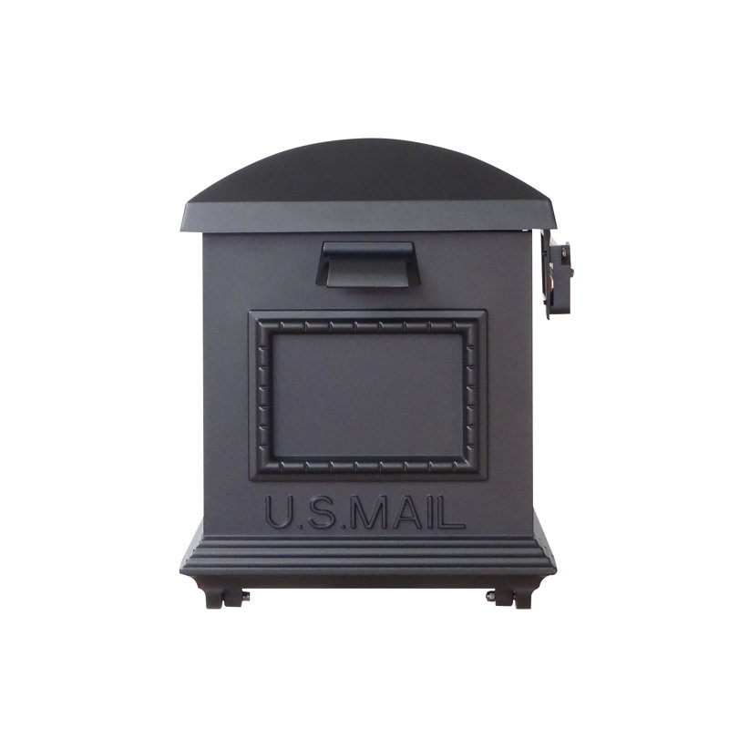 Aluminum Post Mounted Mailbox, Black