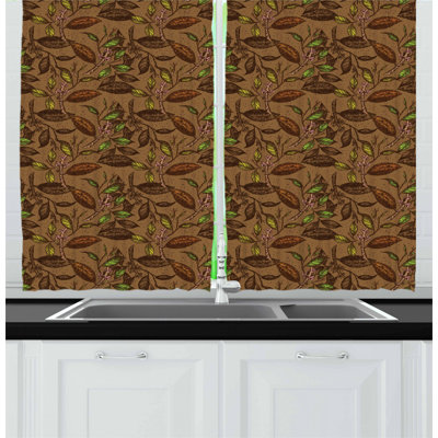 Floral Tailored Kitchen Curtain