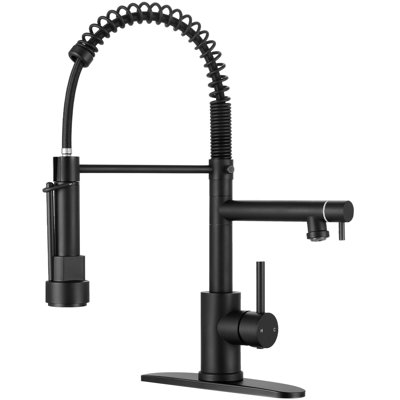 Robinet de cuisine à poignée simple avec deux modes de sortie d'eau rétractable