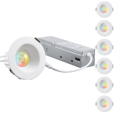 2" Led 5Cct Recessed Lights With J-Box Dimmable, Colour Temperature Selectable