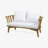 Outdoor Wooden Loveseat with Cushions