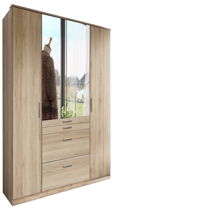 Akaylee 4 Door Manufactured Wood Wardrobe