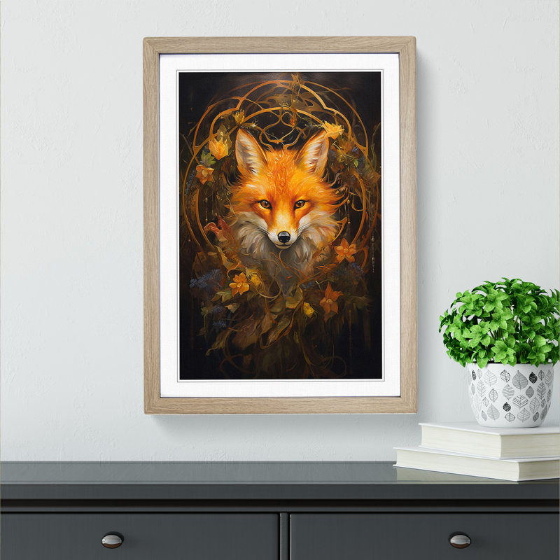 Single Picture Frame Print on Wood, Oak Framed, 64cm H x 46cm W