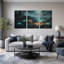 «Glowing Lily Pads and Koi in Misty Pond», ensemble de 3 toiles murales-1416291180
