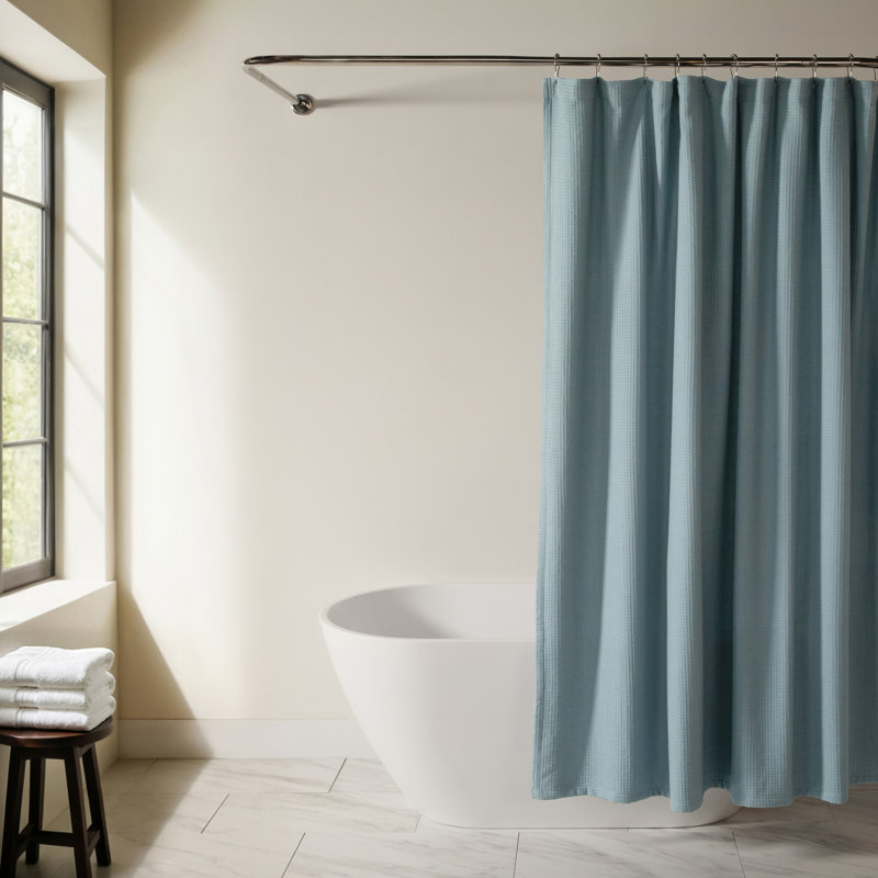 Rideau de douche Waffle, Bleu