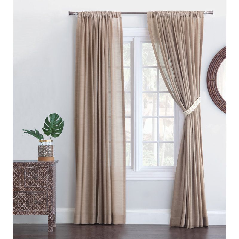Pershing Semi Sheer Curtain Single Panel, 96" W x 84" L, Dusk