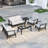 Polett Teak Outdoor Six-person Patio Set With Cushions And Two Tables-91246490-91246480