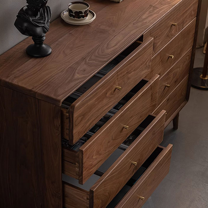 Modern Minimalist Walnut Colour Accent Chest