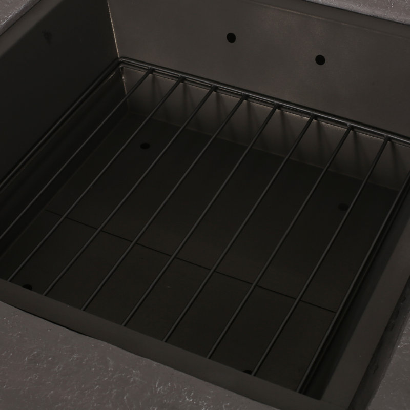  Foyers d'extérieur de 29 pouces pour le chauffage au bois extérieur, foyers carrés MGO pour l'extérieur, foyer au bois pour le camping, le jardin, la cour arrière, la fête des feux de joie, gris pierre
