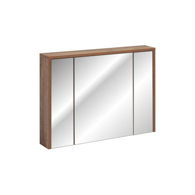 Vires 1000 mm W 750 mm H Surface Mirrored Bathroom Cabinets 6 Adjustable Shelves with Mirror