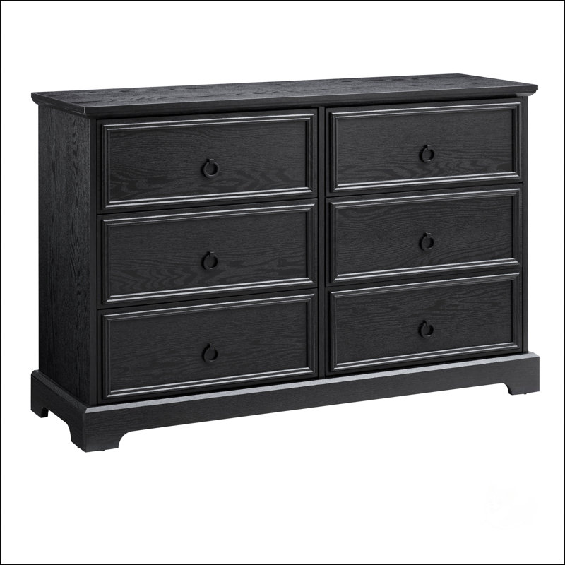 Commode 7 tiroirs Modern Farmhouse, Noir