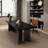 Black Rectangular Solid Wood Desks-108164368