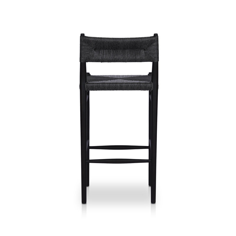 Outdoor Teak Bar Stool, 30", Black, Black