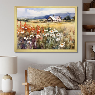 Green White Meadow At The Farm I - Floral Canvas Prints