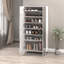 Armoire à chaussures à 8 niveaux avec miroir