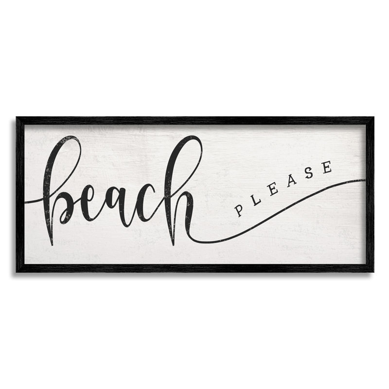 Jeu « Police Beach », Giclée encadrée noir minuit, H 13 po x l 30 po