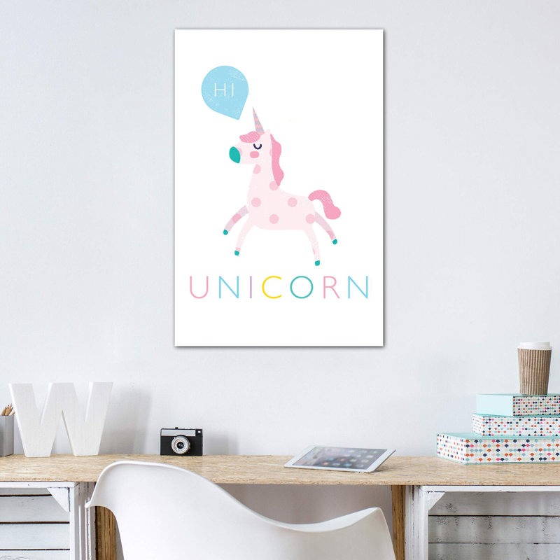 Licorne - imprimé, Toile tendue, Pas de tapis, H 26 po x l 18 po x 1,5 po