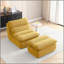 Fauteuil à billes 32 po avec repose-pieds, grande chaise longue pour adultes, canapé rembourré capitonné pour le salon, la chambre à coucher, jaune-885703192
