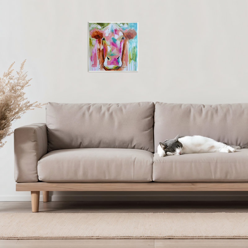 Plaque murale Expressionist Vibrant Cow, design par Amanda Brooks