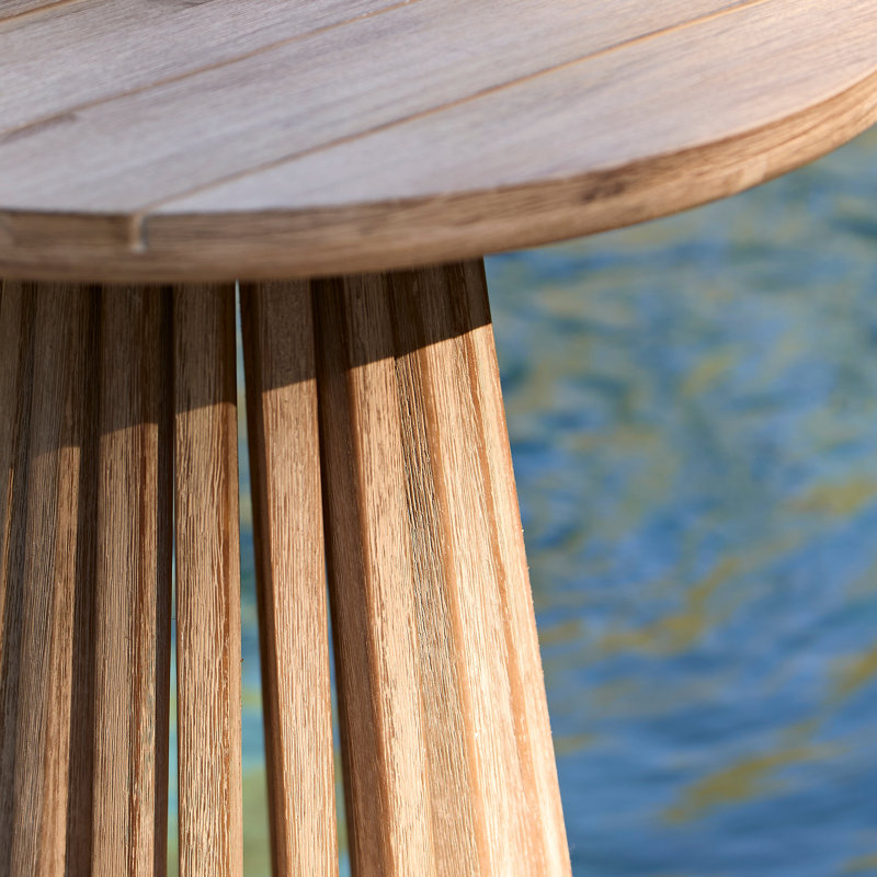 Round Acacia Outdoor Side Table , 45cm cm W 45cm cm D