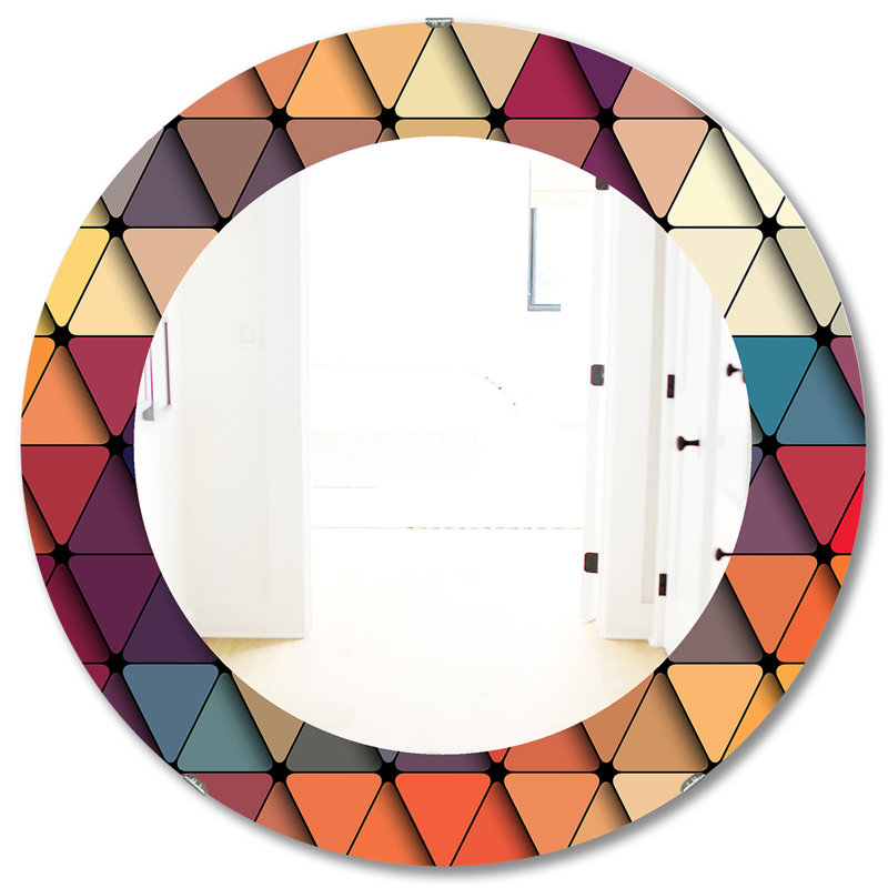 Mirror, 31.5" H x 23.7" W, Yellow/Red/Brown