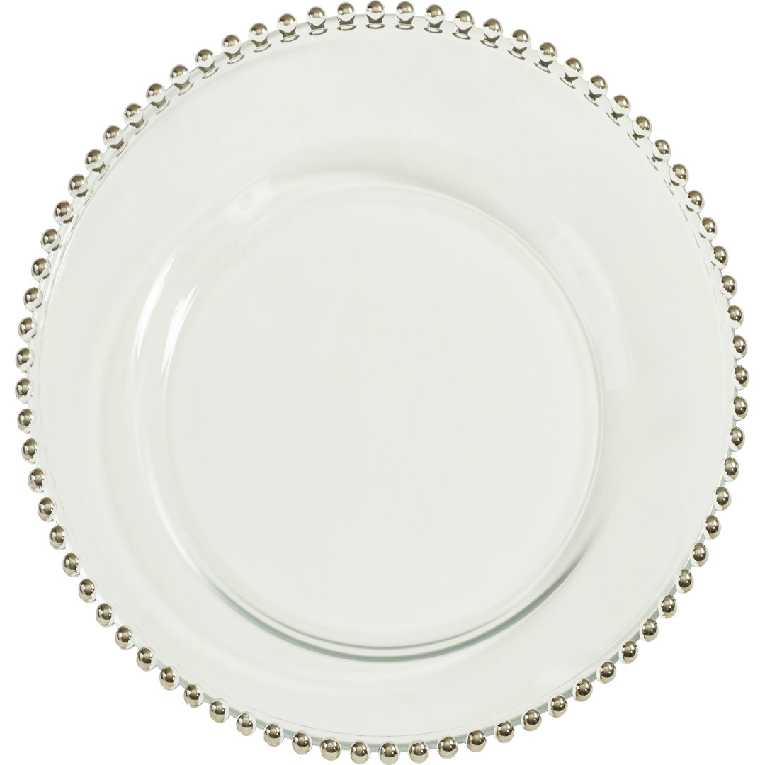 Vernon 13" Glass Beaded Charger One Allium Way® 