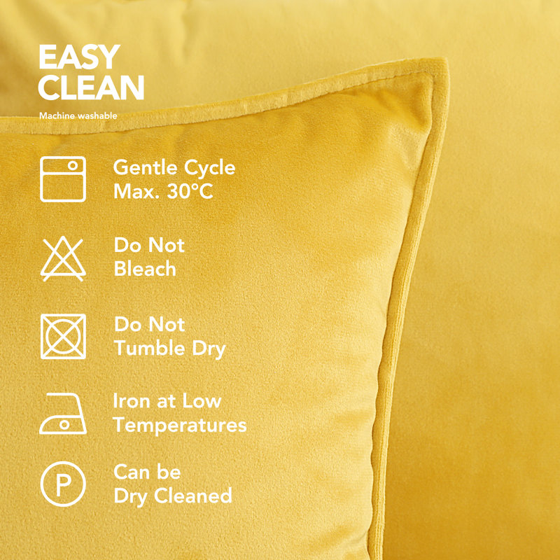 Fritch Square Throw Pillow Cover, 55cm H x 55cm W x 1cm D, Lemon Yellow