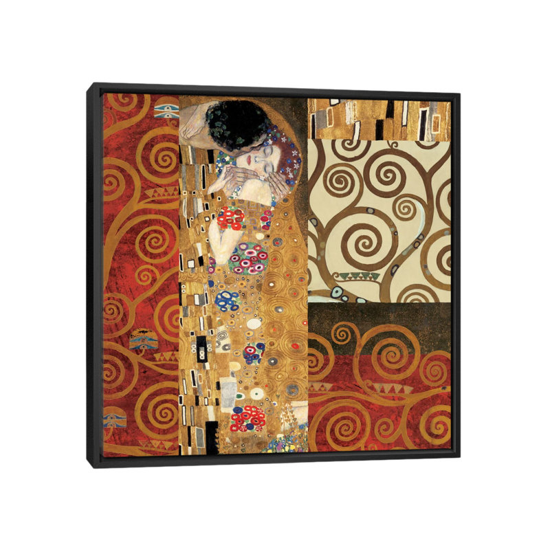 «Klimt Détails (The Kiss)» par Gustav Klimt, impression sur toile tendue, H 37 po x l 37 po x P 1,5 po, Toile encadrée noire