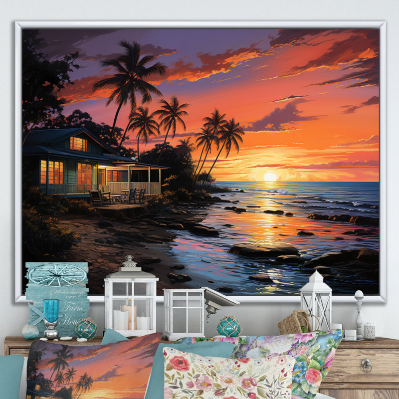 Hotels Lodges Resort Reverie I - Nautical & Beach Canvas Prints, H 12 po x l 20 po x P 1 po, Cadre flottant blanc
