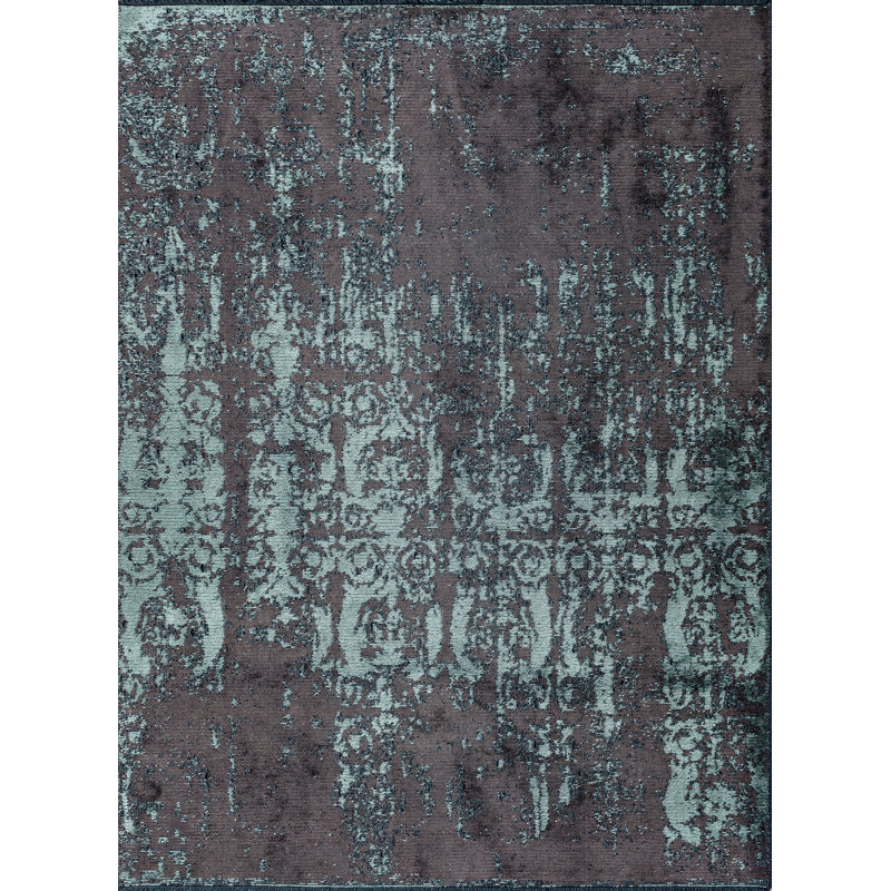 Rapture Brown/Green Luxury Area Rug, Rectangle 7'10" x 9'10"