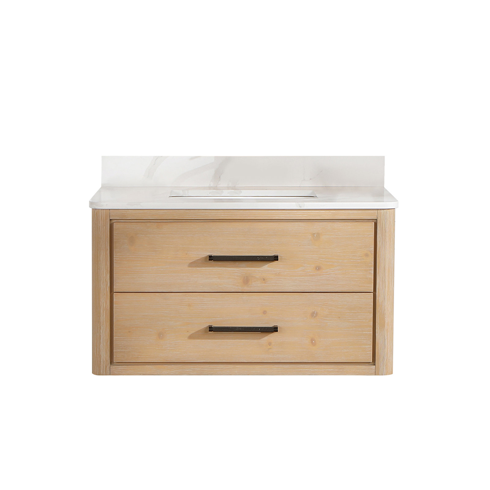 Cristo 36'' Single Bathroom Vanity, Fir Wood Brown