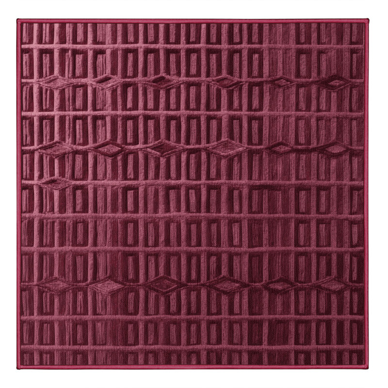 Tapis rouge en treillis lavable à la machine, Carré 4 pi