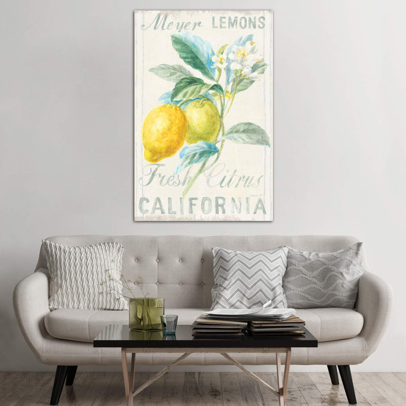 Floursack Lemon II by Danhui Nai - Wrapped Canvas Painting, 101.6 cm H x 66.04 cm W x 3.175 cm D