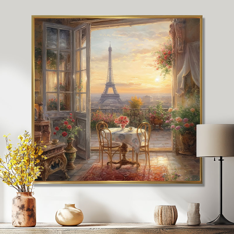 Impression sur toile, H 30 po x l 30 po, Reproduction avec cadre flottant, Doré