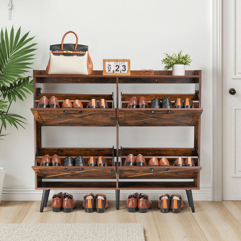 24 Pair Flip Down Shoe Storage