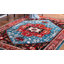 Tapis rétro rouge / bleu Hamadan 259-1084855818