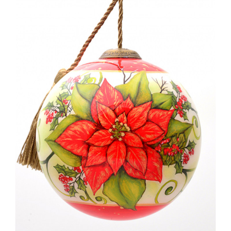 Ornement boule de poinsettias