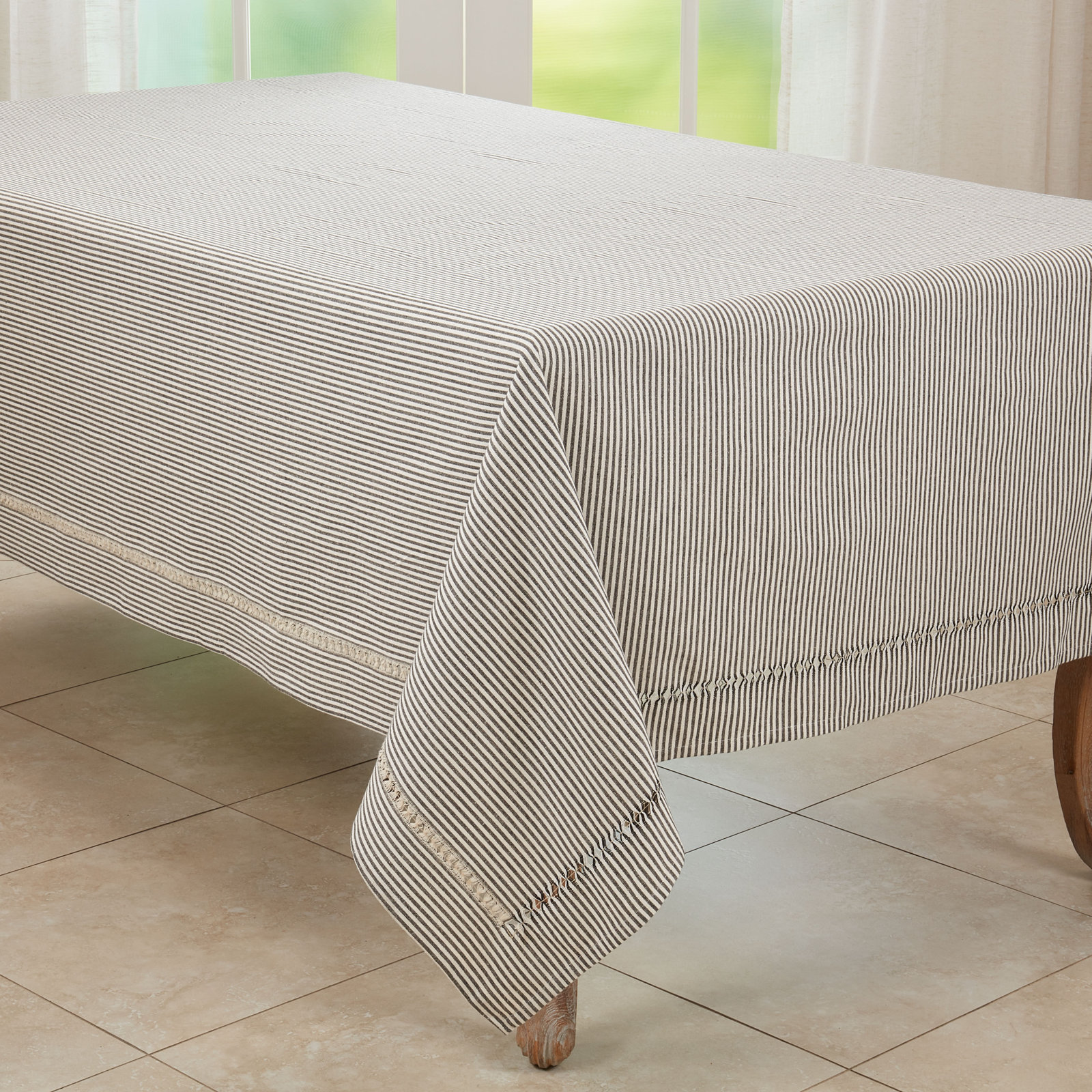 Jaylin Collection Striped Tablecloth, 120"L x 65"W