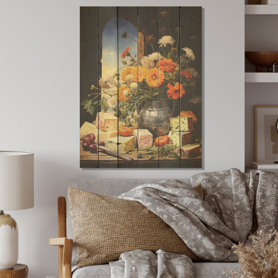 French French Creamy Moments - Art mural en bois laitier sur bois de pin naturel